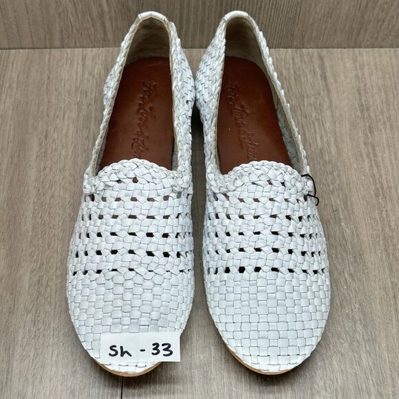 For Love & Lemons Shoes Womens Sz 7 Braided Leather Loafer Low Top Slip On White - Picture 13 of 13